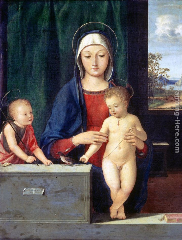 Virgin and Child painting - Andrea Solario Virgin and Child art painting